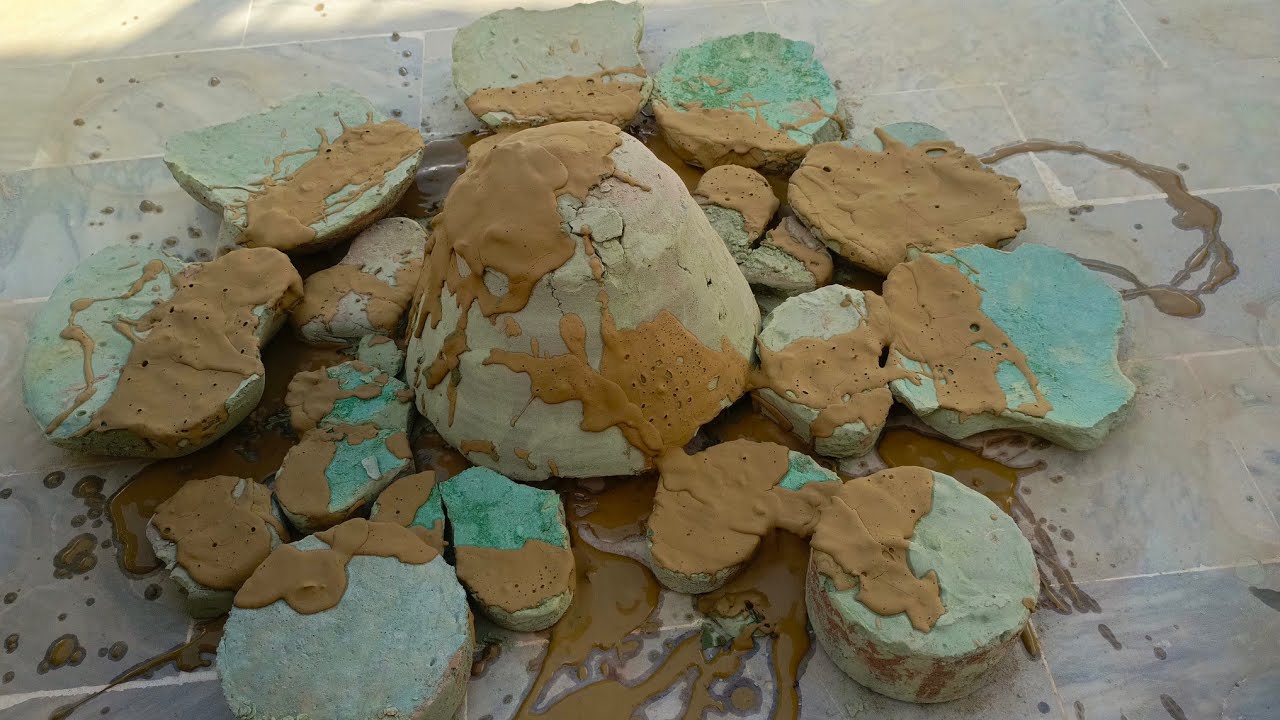 Asmr. Bombastic green mud dirt dry crumbling