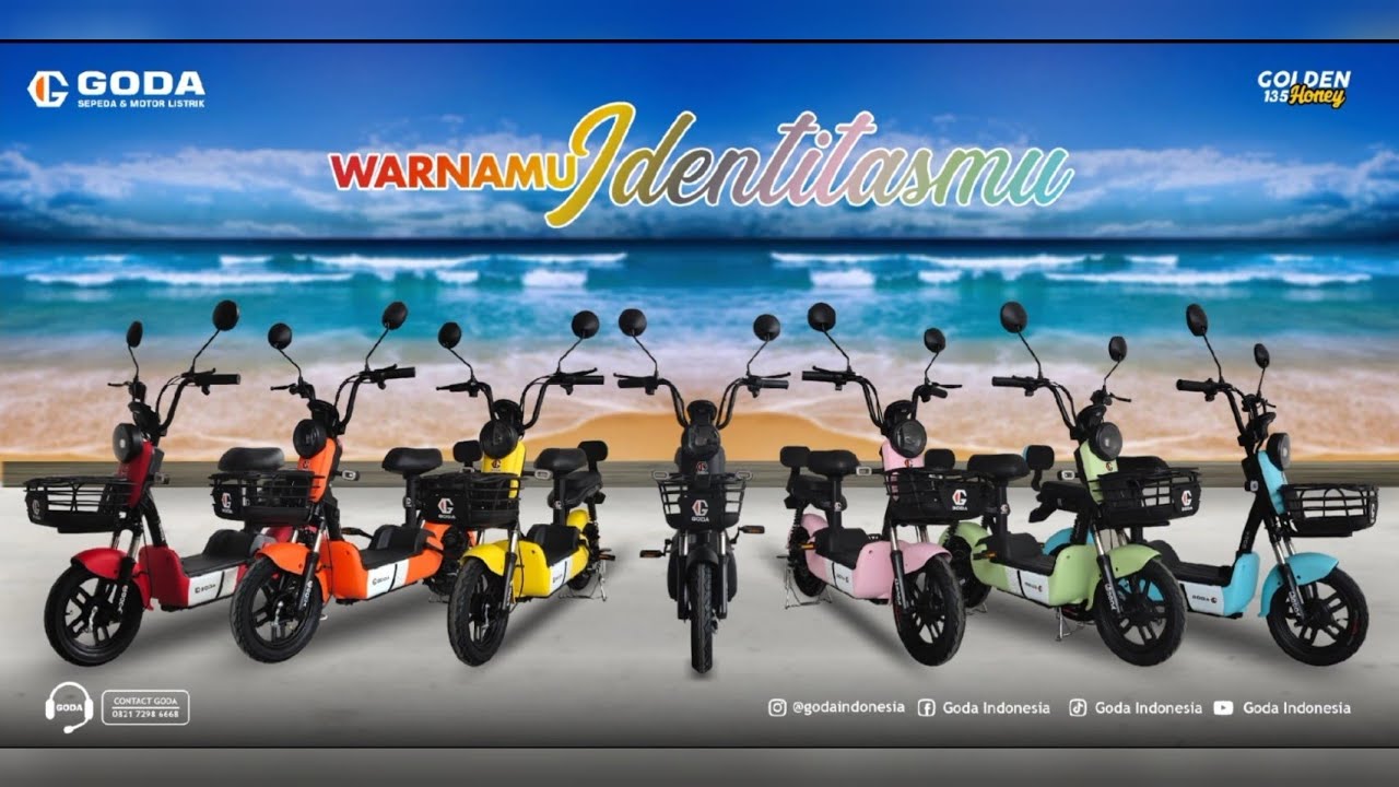 Sepeda Listrik Goda Golden 135 Honey GD135 Terbaru 2022 Dealer Resmi Jakarta Tokokulaku Bike