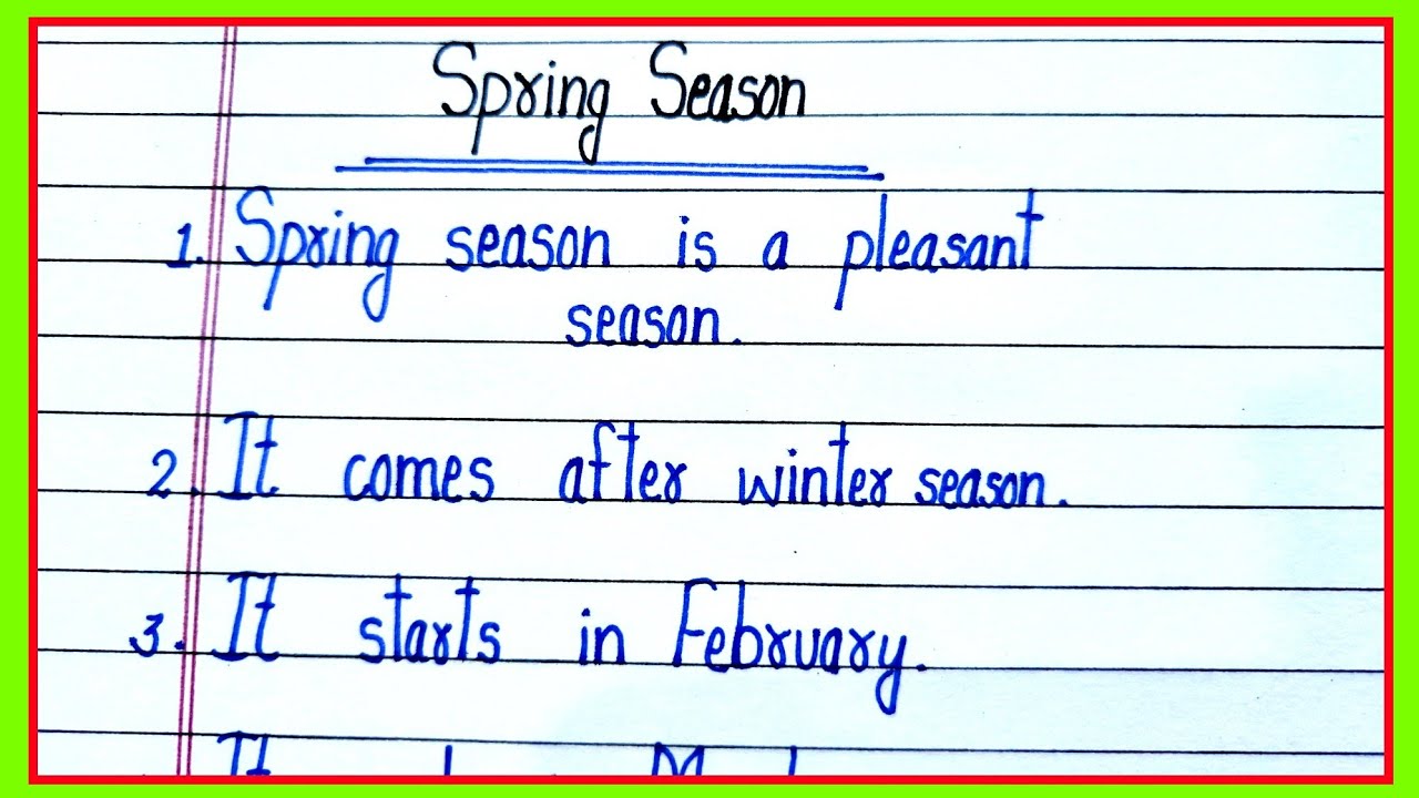 Essay on spring season in english/10 lines essay on spring season in english/बसंत ऋतु पर निबंध/sprin