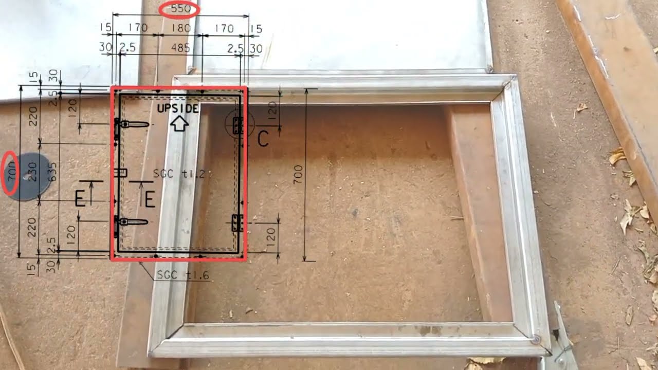 Fabrication of manhole door according to drawing