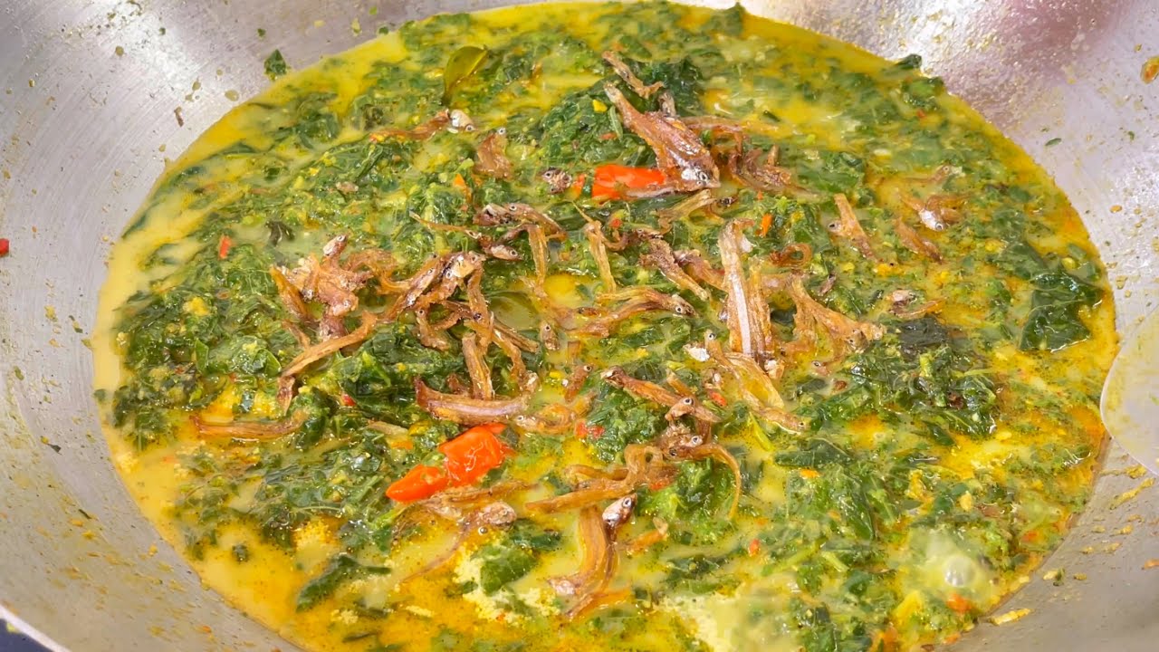AUTO NAMBAH NASI KALAU UDAH MASAK SAYUR DAUN SINGKONG SANTAN INI ‼️PAKAI IKAN ASIN DAN SAMBEL TERASI