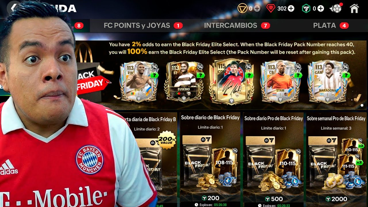 Compr&eacute; Todos los Sobres del BLACK FRIDAY Bayer M&uacute;nich en FC Mobile