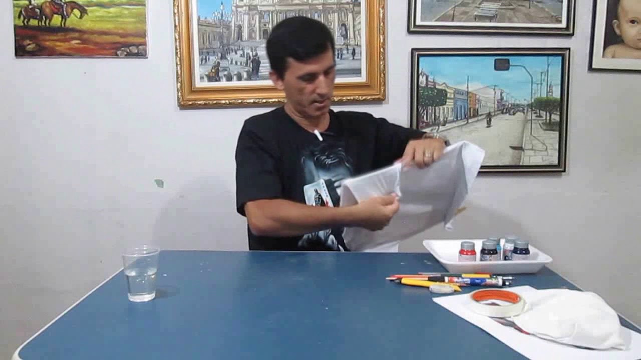 Tutorial  Estampa em camiseta pintada à mão (parte 1)