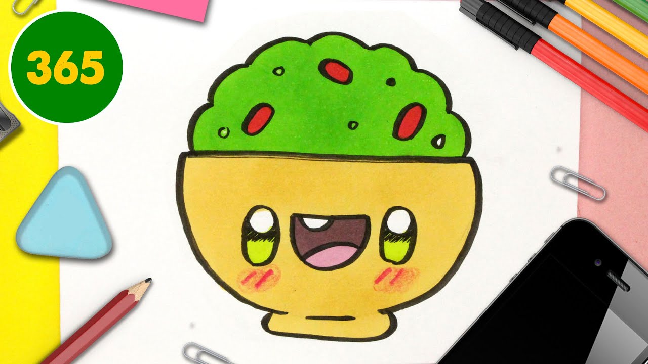 HOW TO DRAW A CUTE  GUACAMOLES KAWAII