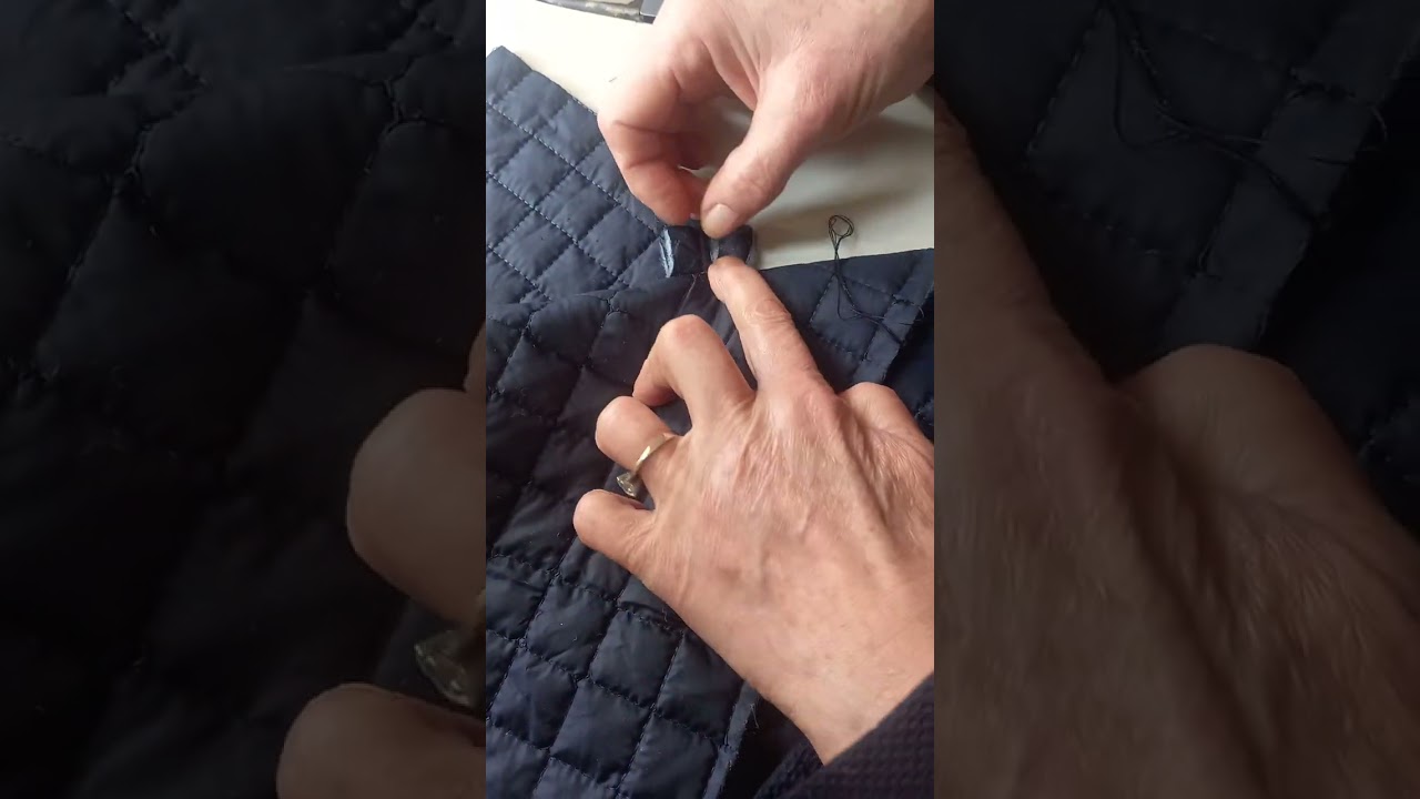 Kapitone kumaşta yan cep çalışması