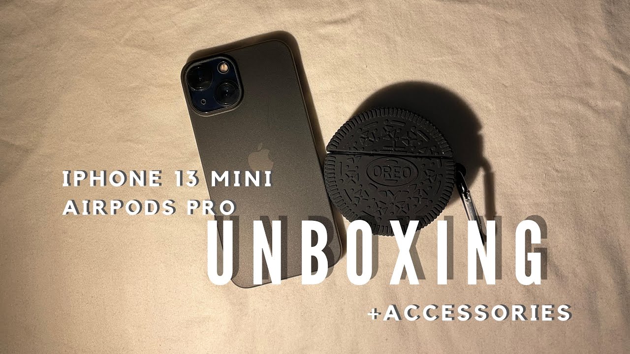 Iphone 13 mini & airpods pro unboxing + accessories