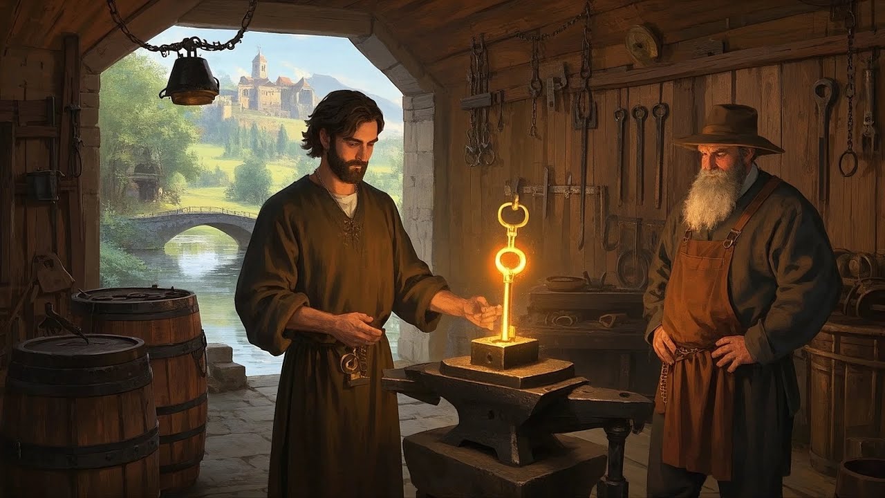 الحدّاد و المفتاح العجيب  من القصص الخياليه المعبرة و المشوقة قبل النوم، أغمض عينيك و استمع