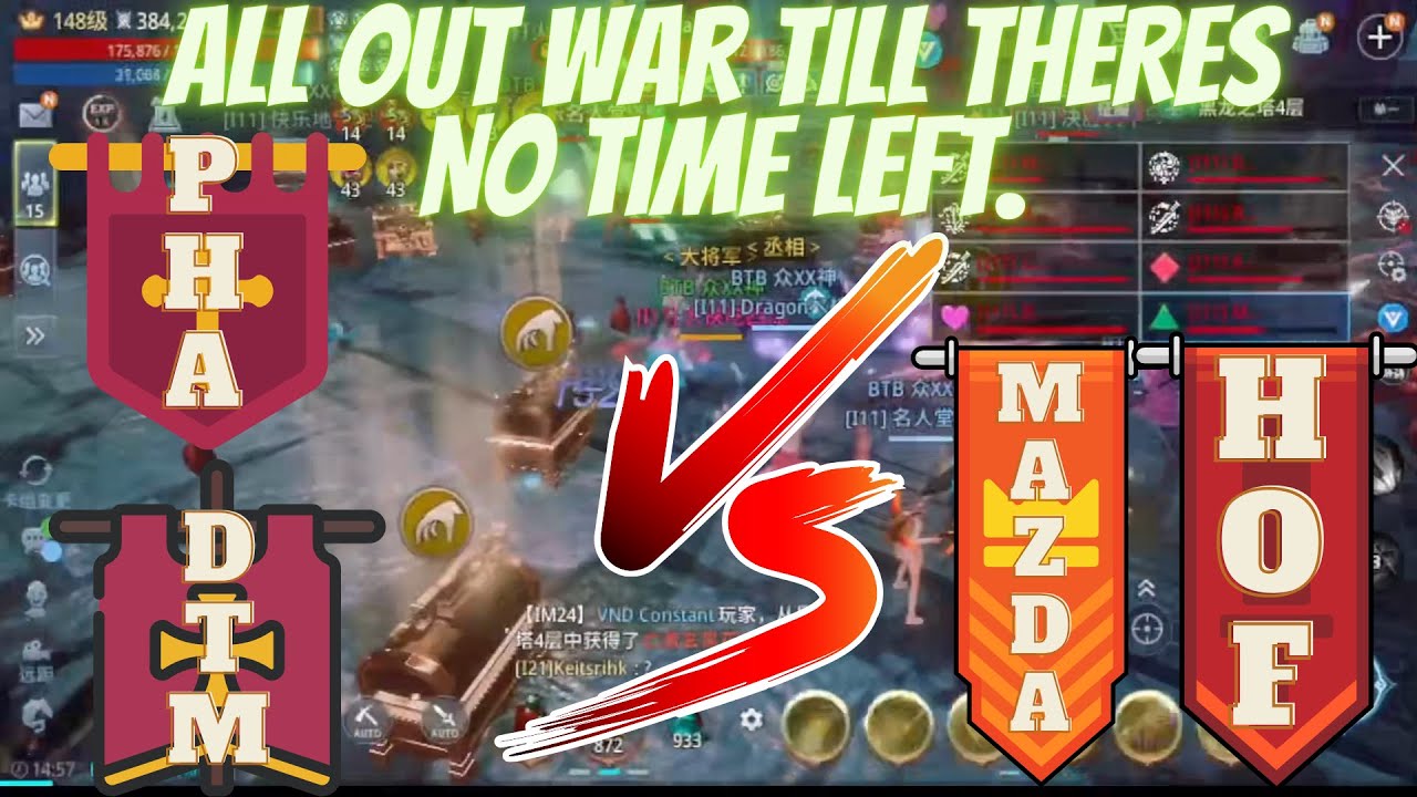 MIR4 ALL OUT WAR! 3HOURS WAR  PHA/DTM  VS MAZDA/HOF! #mir4 #mir4global