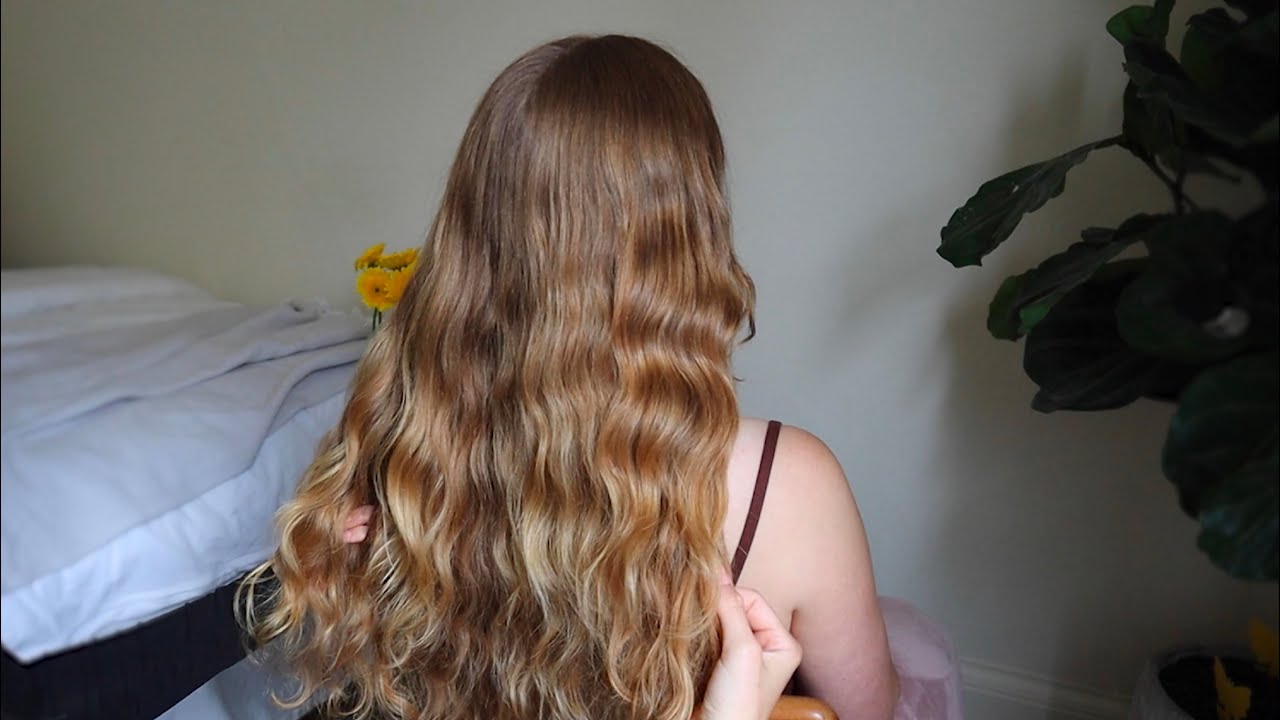 ASMR neck tingles, fingers through hair, scalp massage on Megan (whisper)