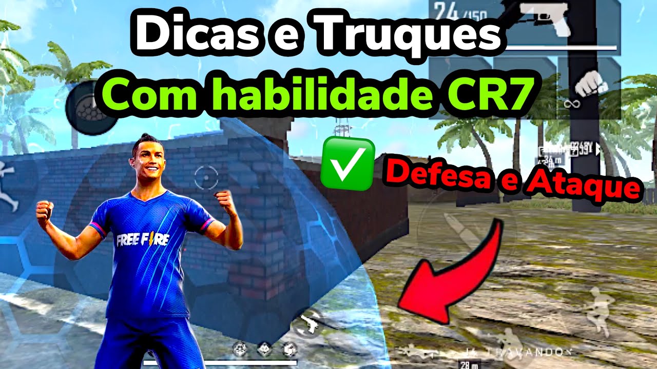 5 DICAS E TRUQUES COM HABILIDADE DO CRISTIANO RONALDO CR7 NO FREE FIRE!