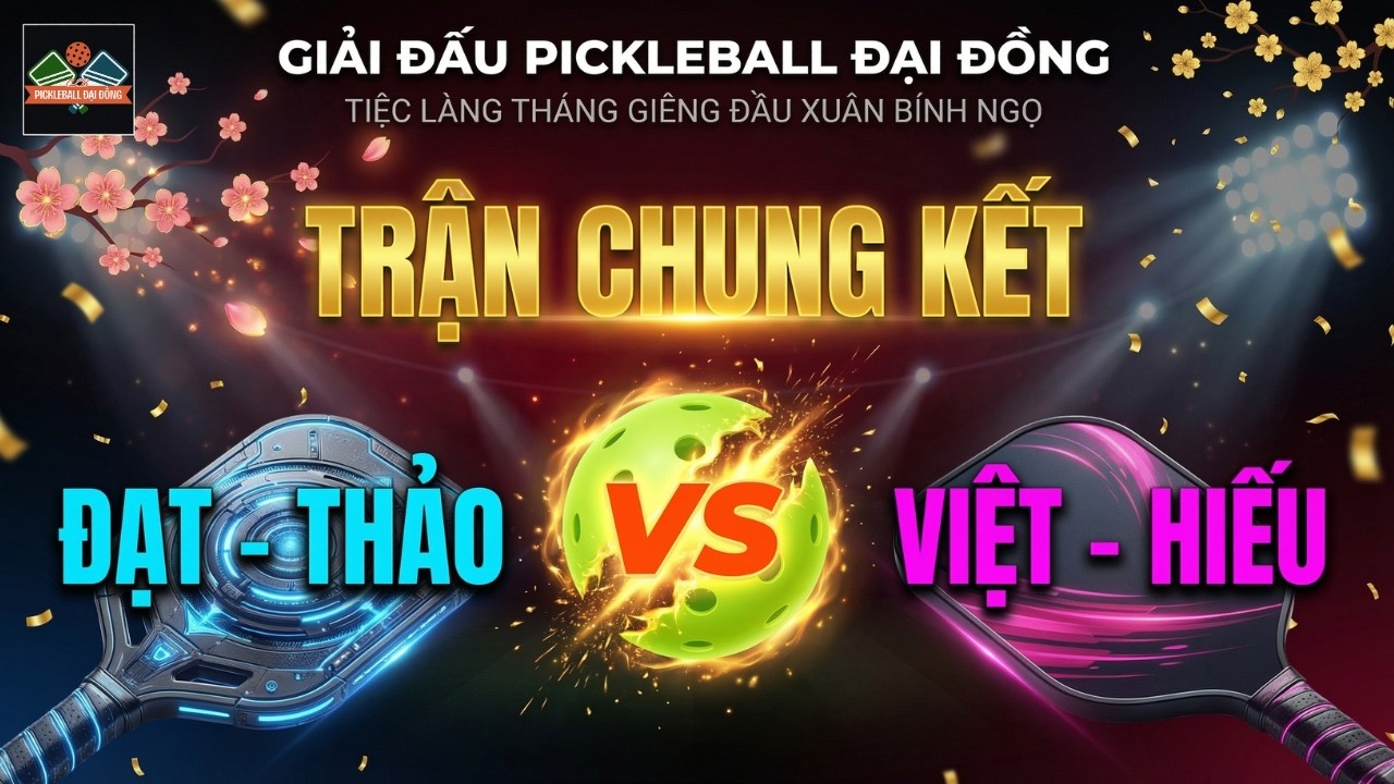 Chung kết Pickleball đầu Xuân: Đạt Thảo thắng Hiếu Việt, Hiếu Việt giành giải Nhì