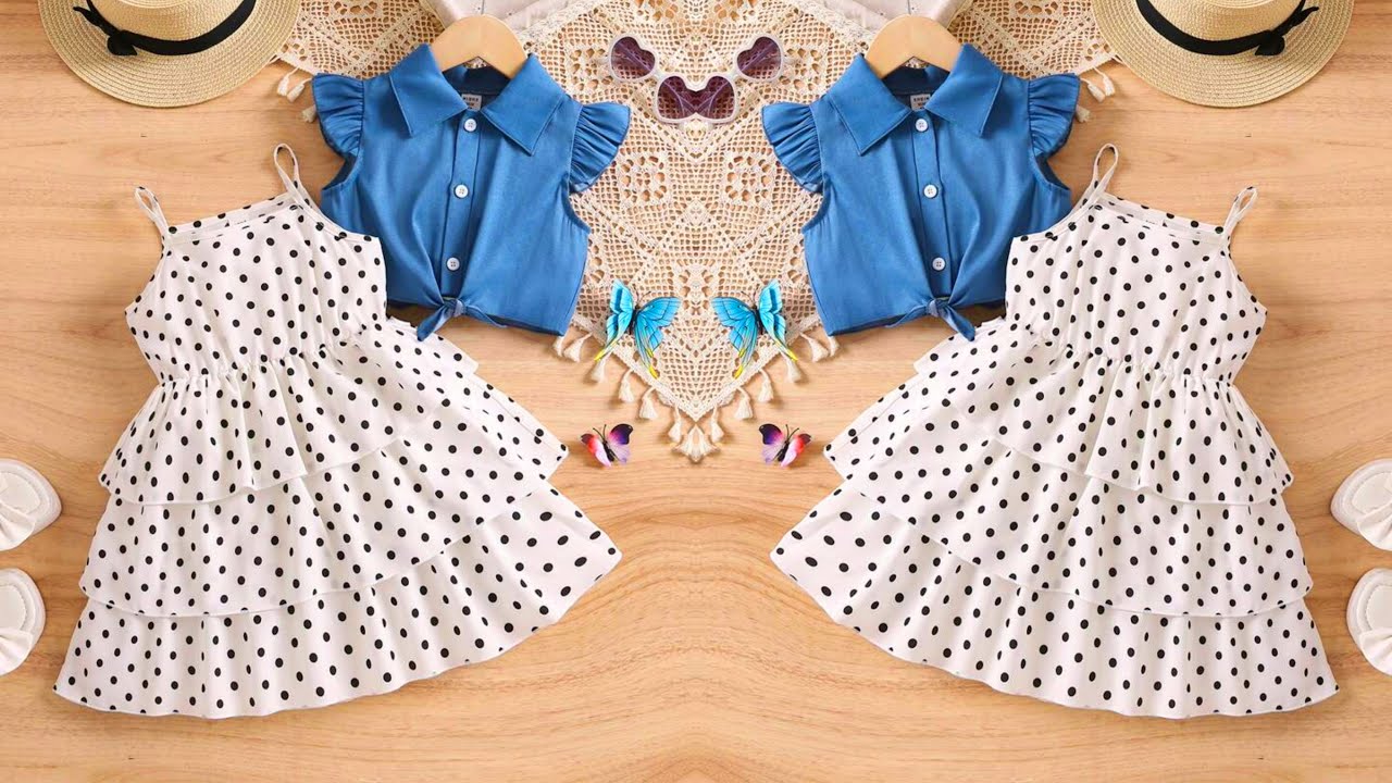 Baby Tie-Knot Jacket (Blouse) With Layered Frock Cutting and Stitching | Baby Frock With Jacket