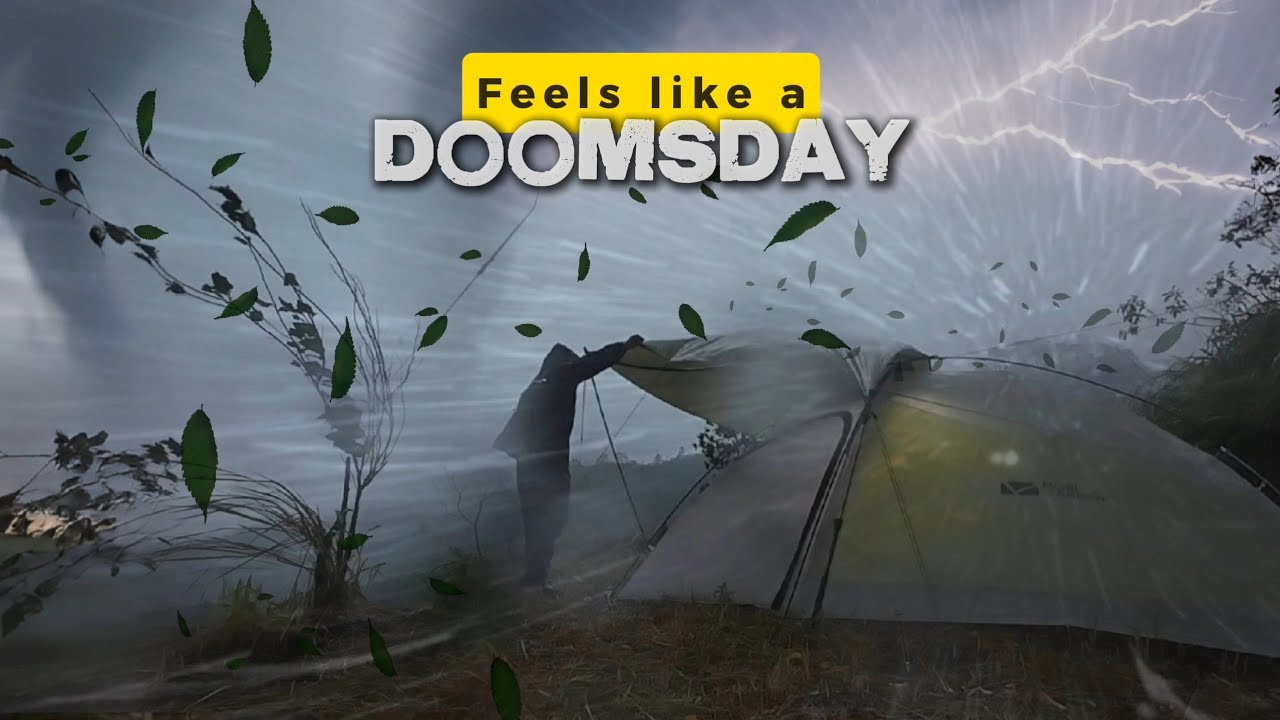 Preparing for The Storm - Camping in Heavy Rainstorm - Bad Weather