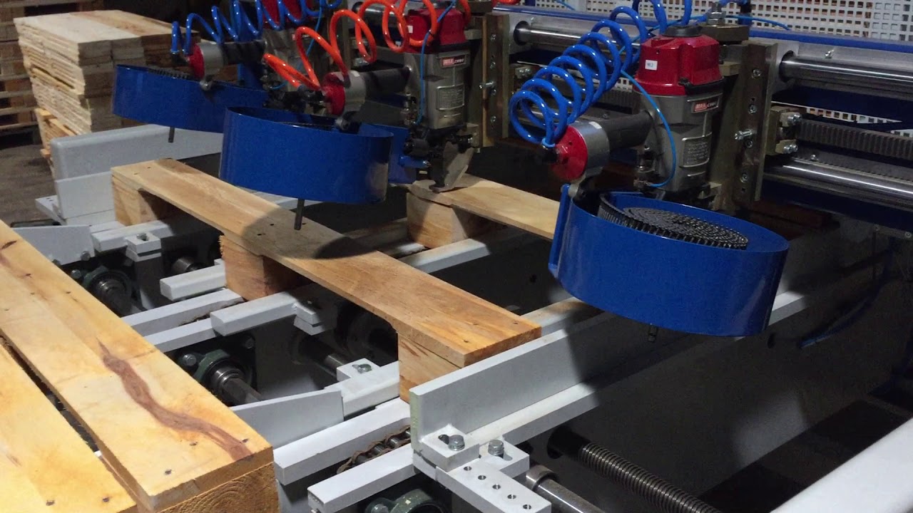 Pallet legs nailer with magazines