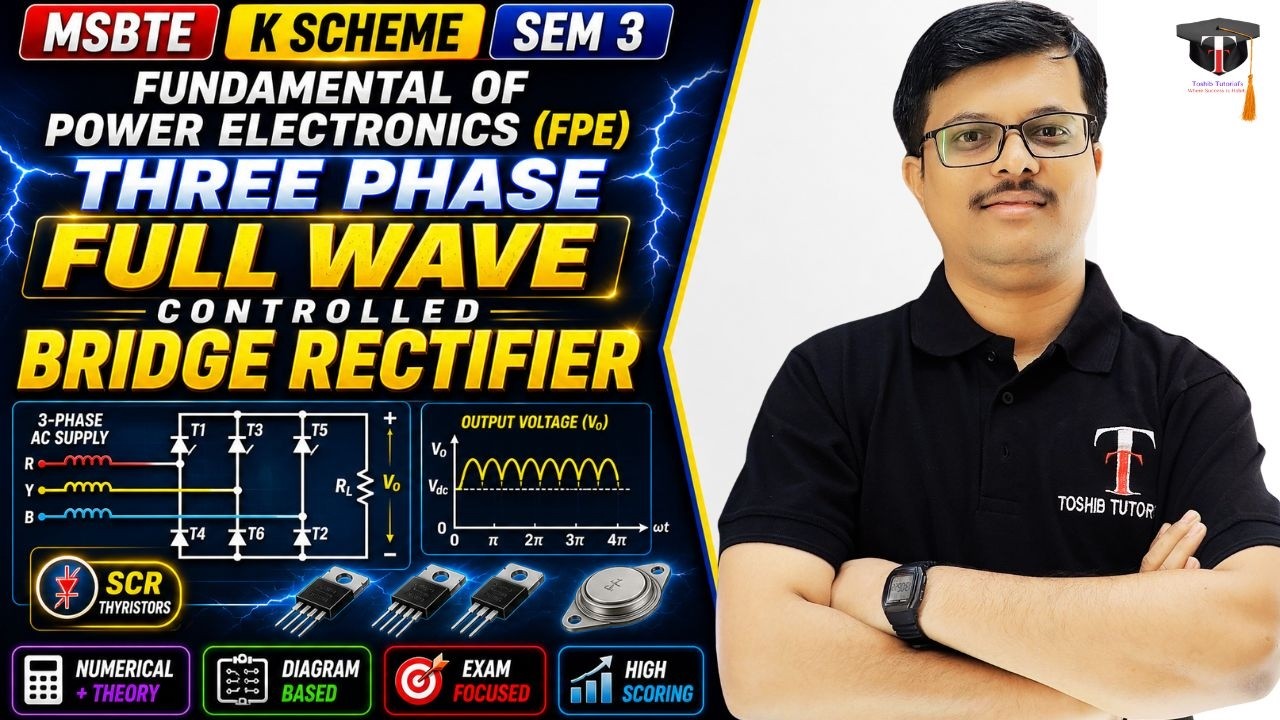 Three Phase full wave controlled bridge rectifier | FPE | | MSBTE | Toshib Tutorials