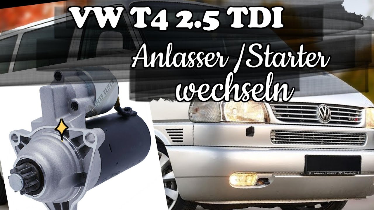 VW T4 2.5 TDI Anlasser (Starter) wechseln (VW T4 2.5 TDI Starter Change)