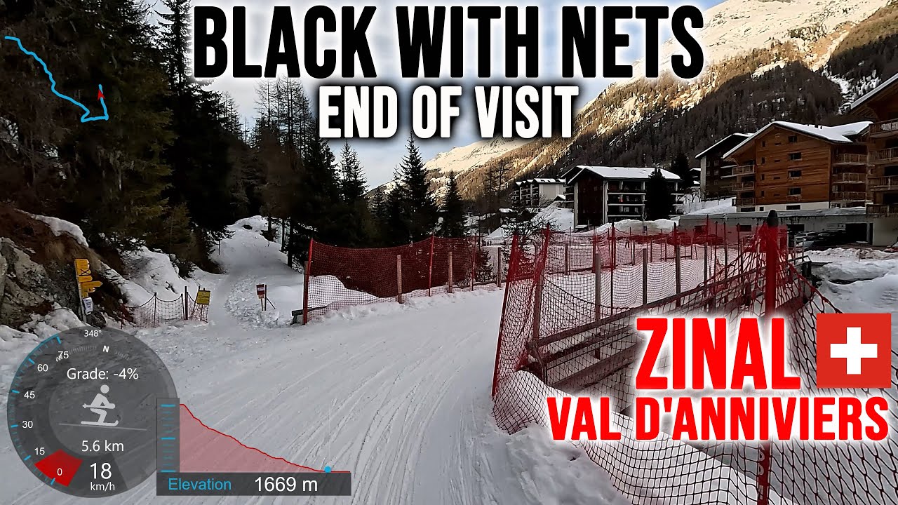 [4K] Skiing Zinal, Aigle Black with Nets - End of Visit, Val d'Anniviers Switzerland, GoPro HERO13