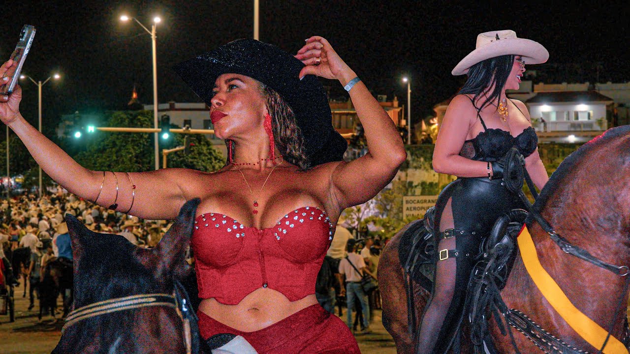 Horse Riding at Night in an Absolute Amazing City 🐴 Colombian Most beautiful Women 🔥 COLOMBIA 2025