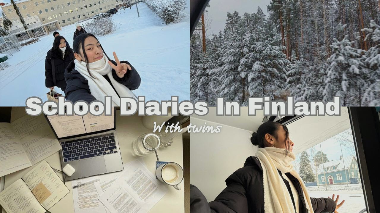 VLOG School diaries in Finland| First snowfall in November, Studying, Cozy Daily life❄️