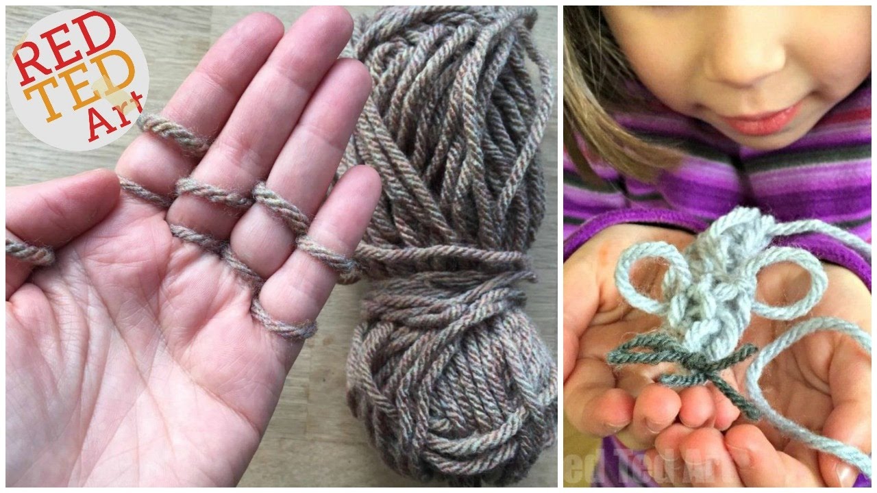 Finger Knitting - Easy Finger Knitted Cat Toy Mouse