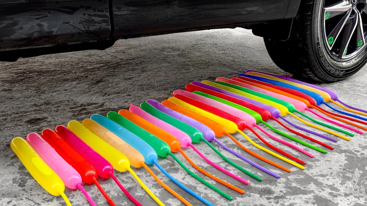 💦 Funny Crushing Experiment Water Long Balloons vs Car 🌈 Crushing Crunchy & Soft Things with Car!