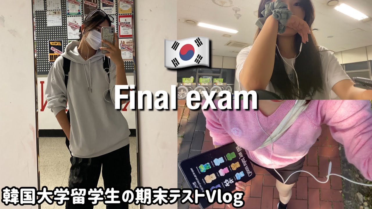 韓国留学生🇰🇷期末テストV log