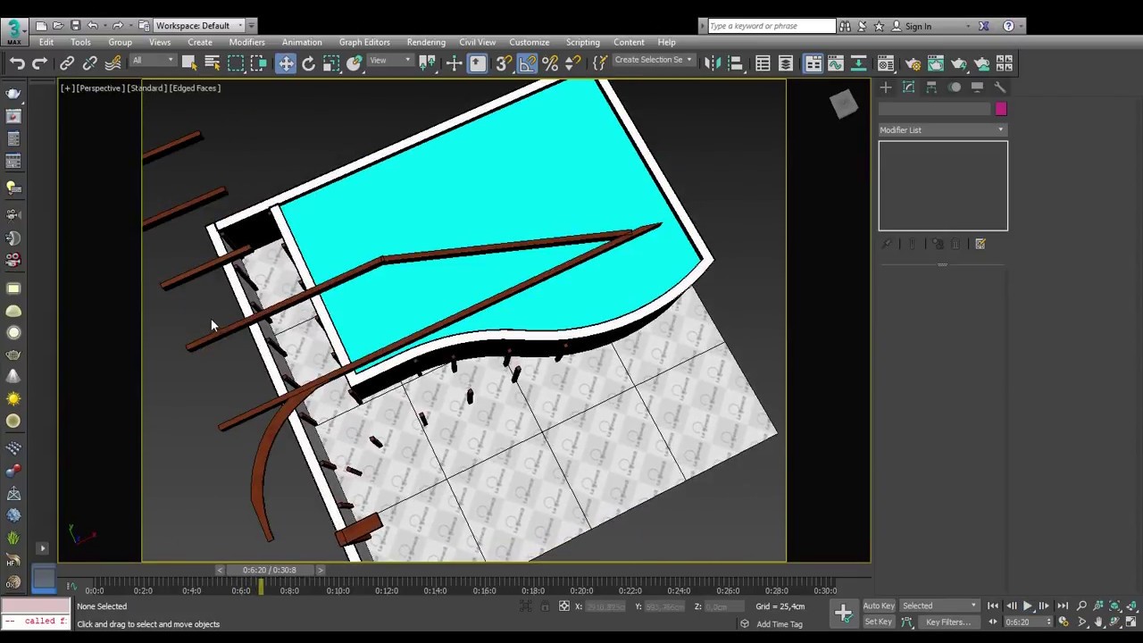 3ds max_estudo estrutura madeiramento deck elevado
