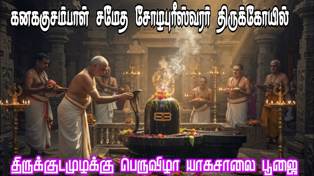 யாகசாலை பூஜை மற்றும் வருகை அருள்தரு கனககுசம்பாள் சமேத சோழபுரீஸ்வரர் திருக்கோயில் சோழலிங்கபுரம் 