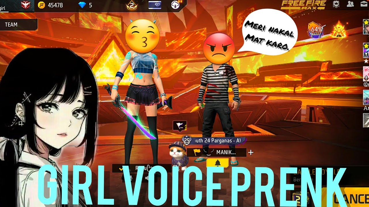 Girl voice prank free fire  #comedyprank #2025 