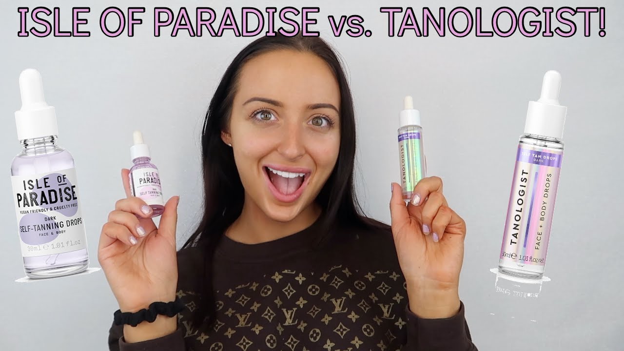 КАПЛИ ДЛЯ АВТОЗАГАРА ISLE OF PARADISE DARK против КАПЕЛЬ ДЛЯ ЛИЦА И ТЕЛА TANOLOGIST DARK ОБЗОР + ...