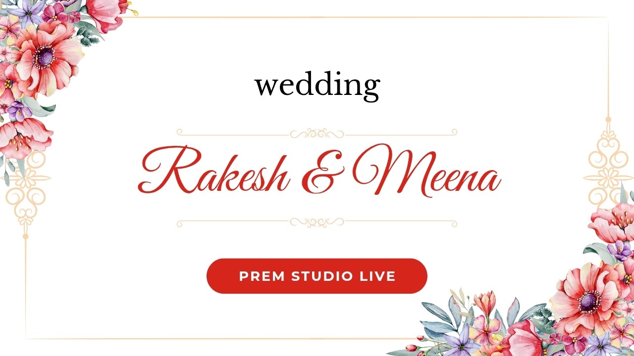🔴LIVE || Rakesh & Meena || Wedding || Vadpura || By Prem Studio Live