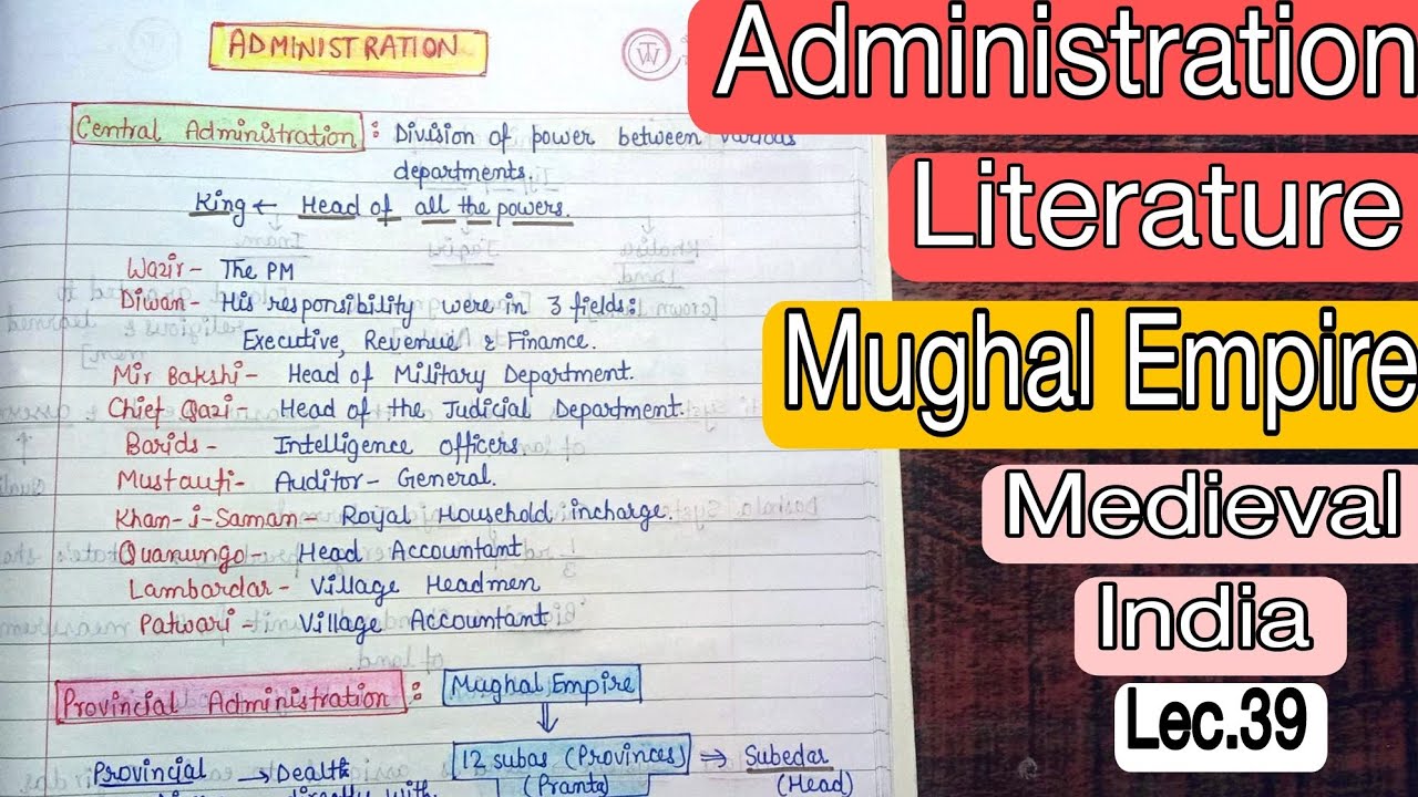 Administration & Literature during Mughal Empire || Medieval India || Lec. 39 || An Aspirant !