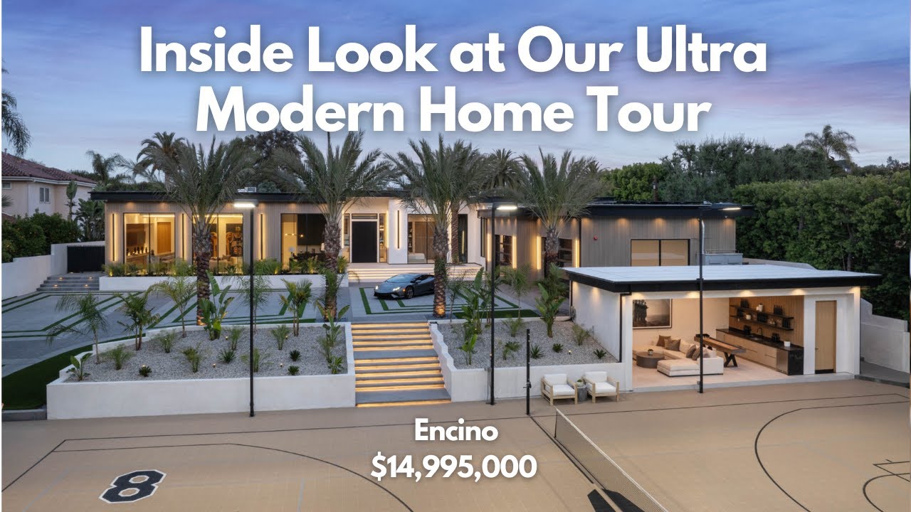 Inside a RADICALLY Modern $15M Home In Encino w/ Basketball Courts and MORE! | Behind The Tour #3