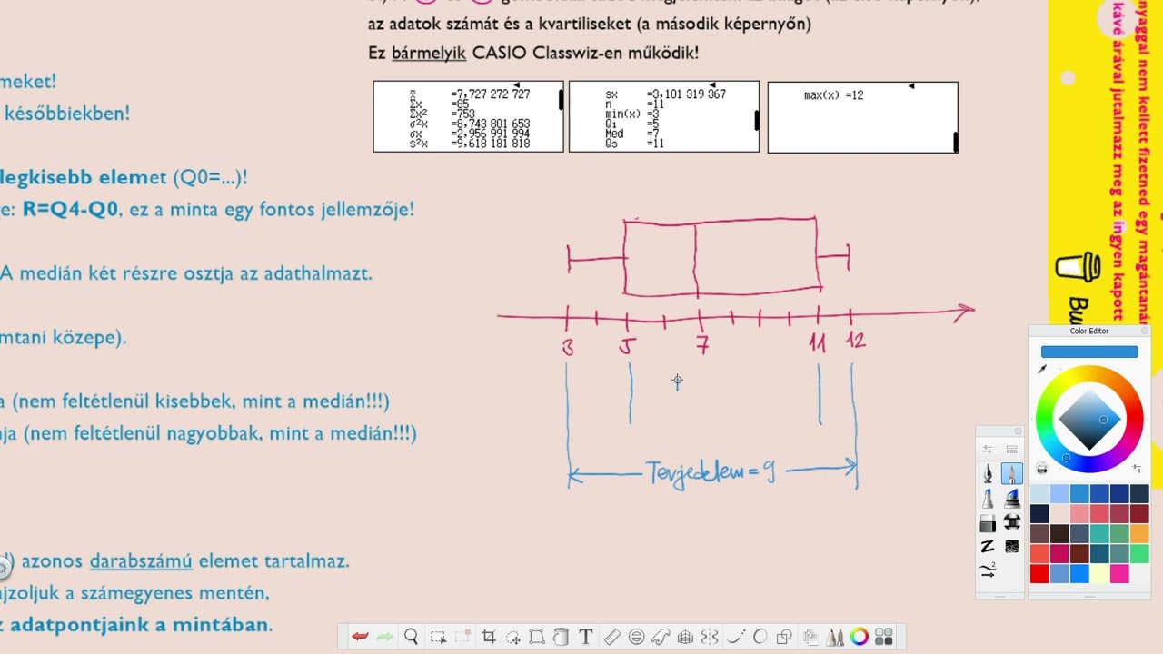 Egyszerű adatsor dobozdiagramja ❗ KÖTELEZŐ videó ❗ Boxplot CASIO számológéppel 1. rész Érettségi ✔️