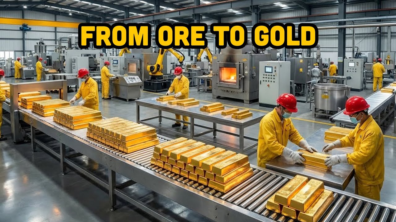 Inside the 24K Gold Factory: How Mining Ore Is Refined Into Gold Bars (Full Process)