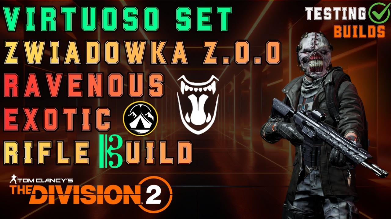 Virtuoso Set Ravenous Exotic Rifle DPS Build with Ninjabike Backpack - The Division 2