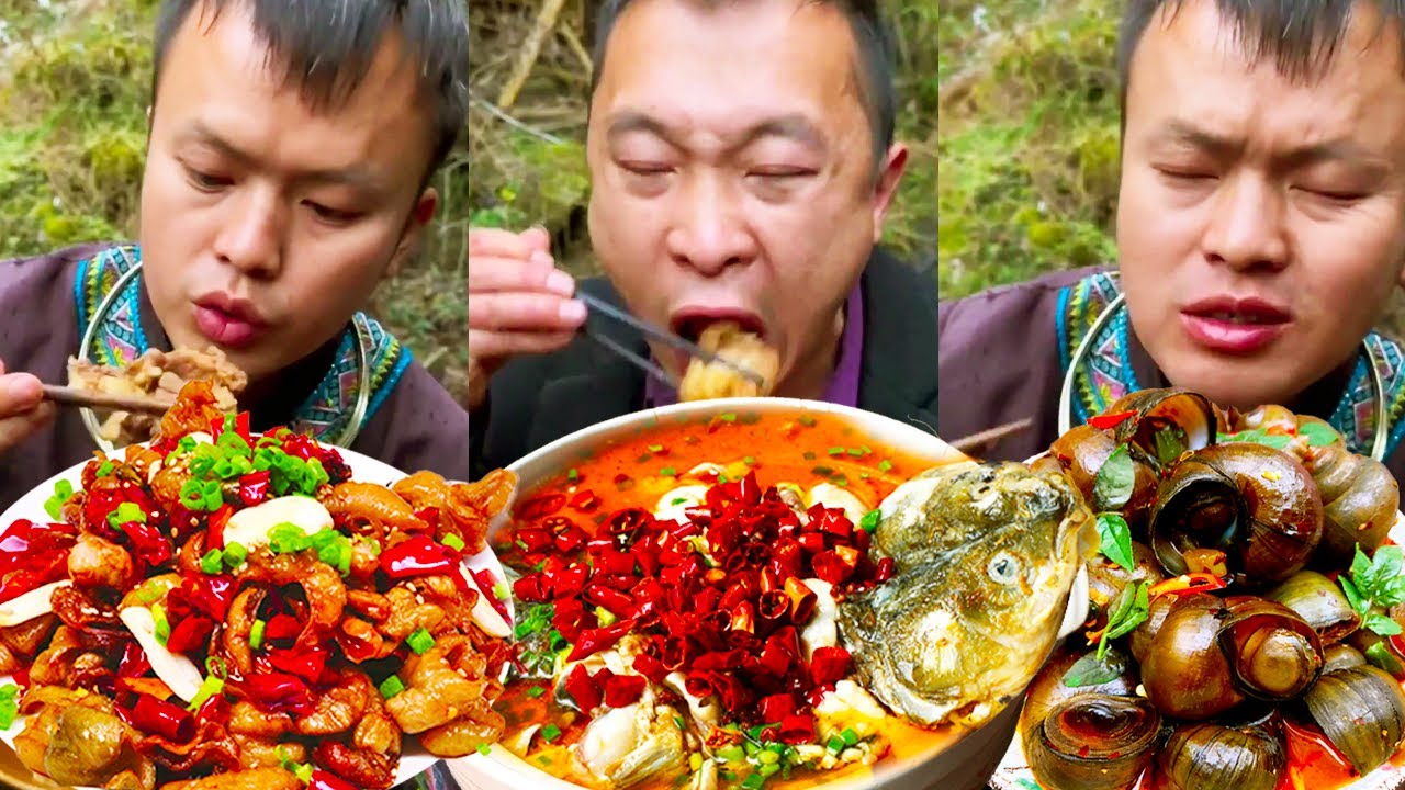 【ASMR MUKBANG】The young guy challenges to make sour fish that will not go bad for 30 days   #spicy