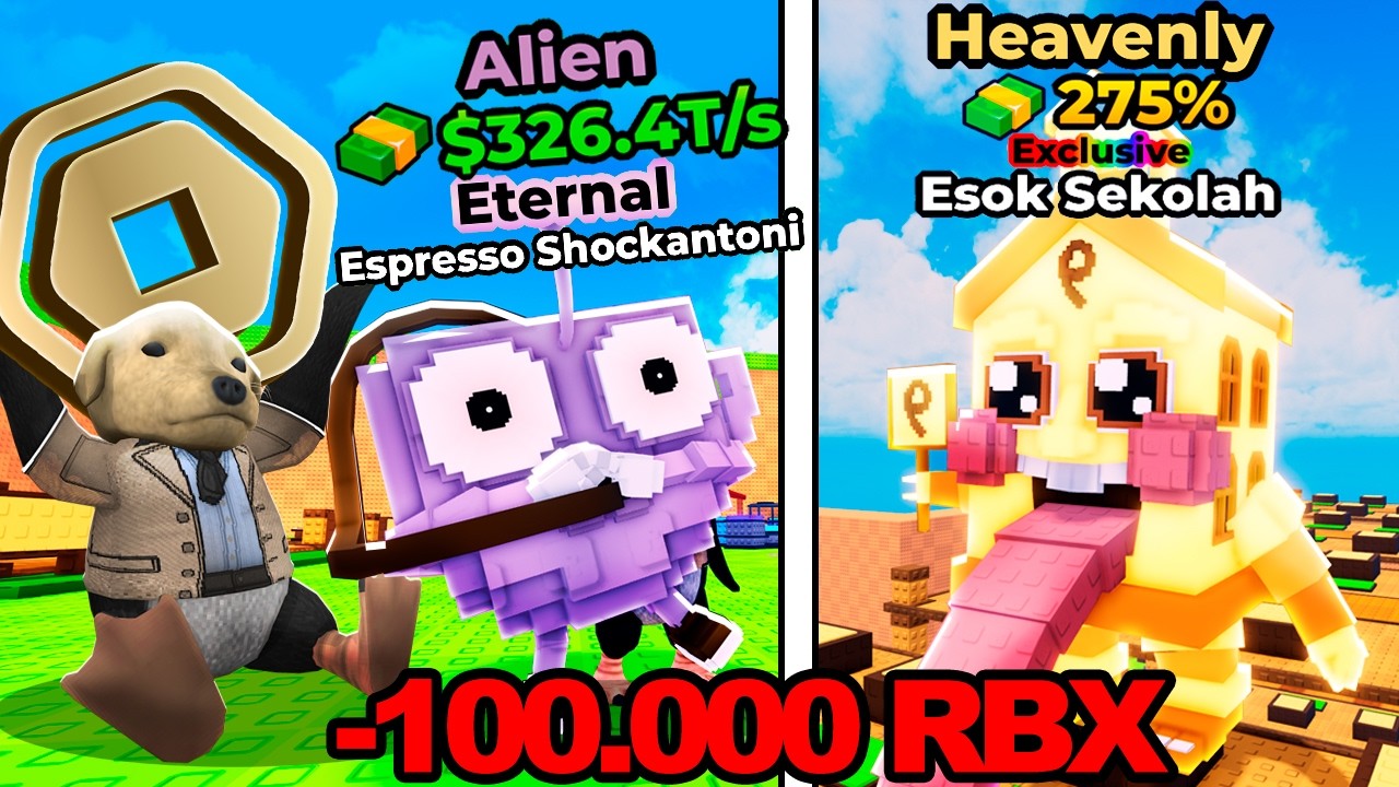 COMPRE BRAINROTS ROTOS CON ROBUX Y ME DIERON ESTO En Kick a lucky Block