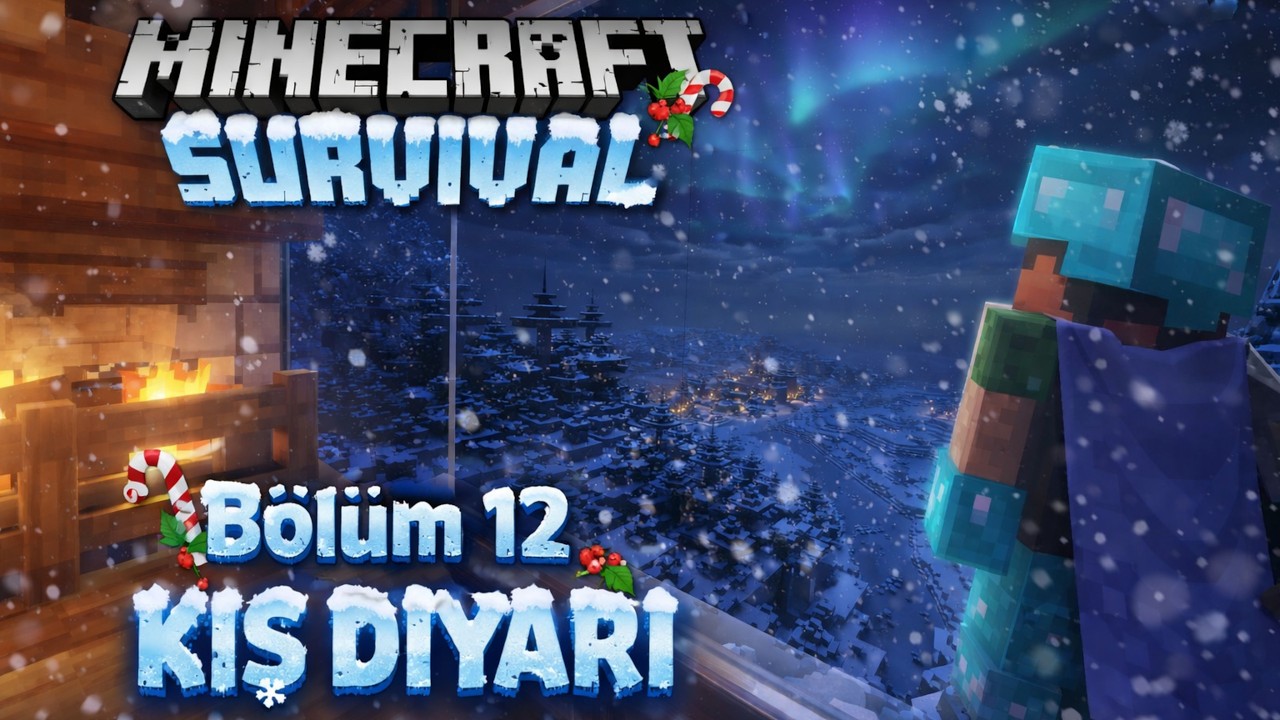 Minecraft Survival | Kar Biyomu ve Dağ Evimiz! | Bölüm 12 ❄️