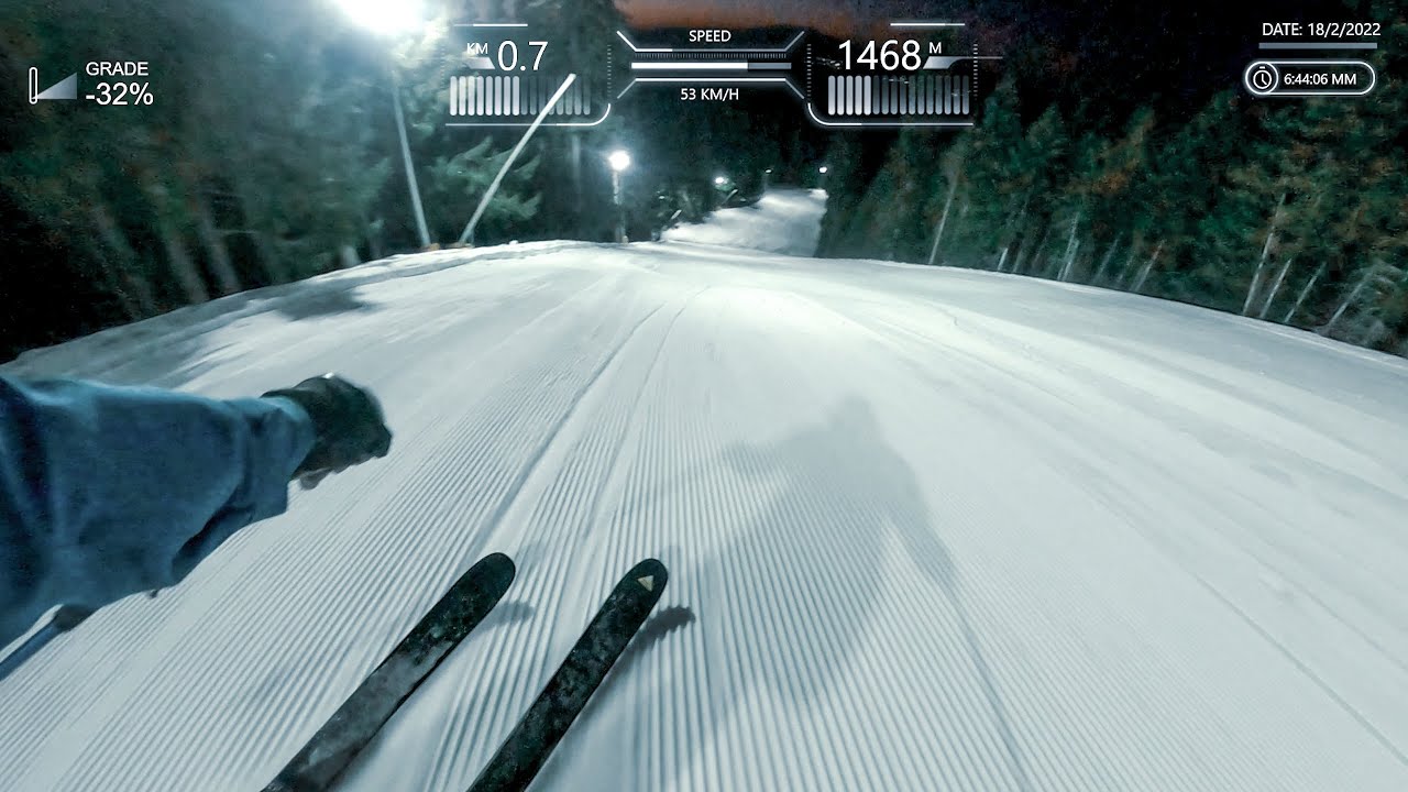 BOROVETS - MARTINOVI BARAKI NIGHT SKI TOP TO BOTTOM (WITH TELEMETRY GAUGES)