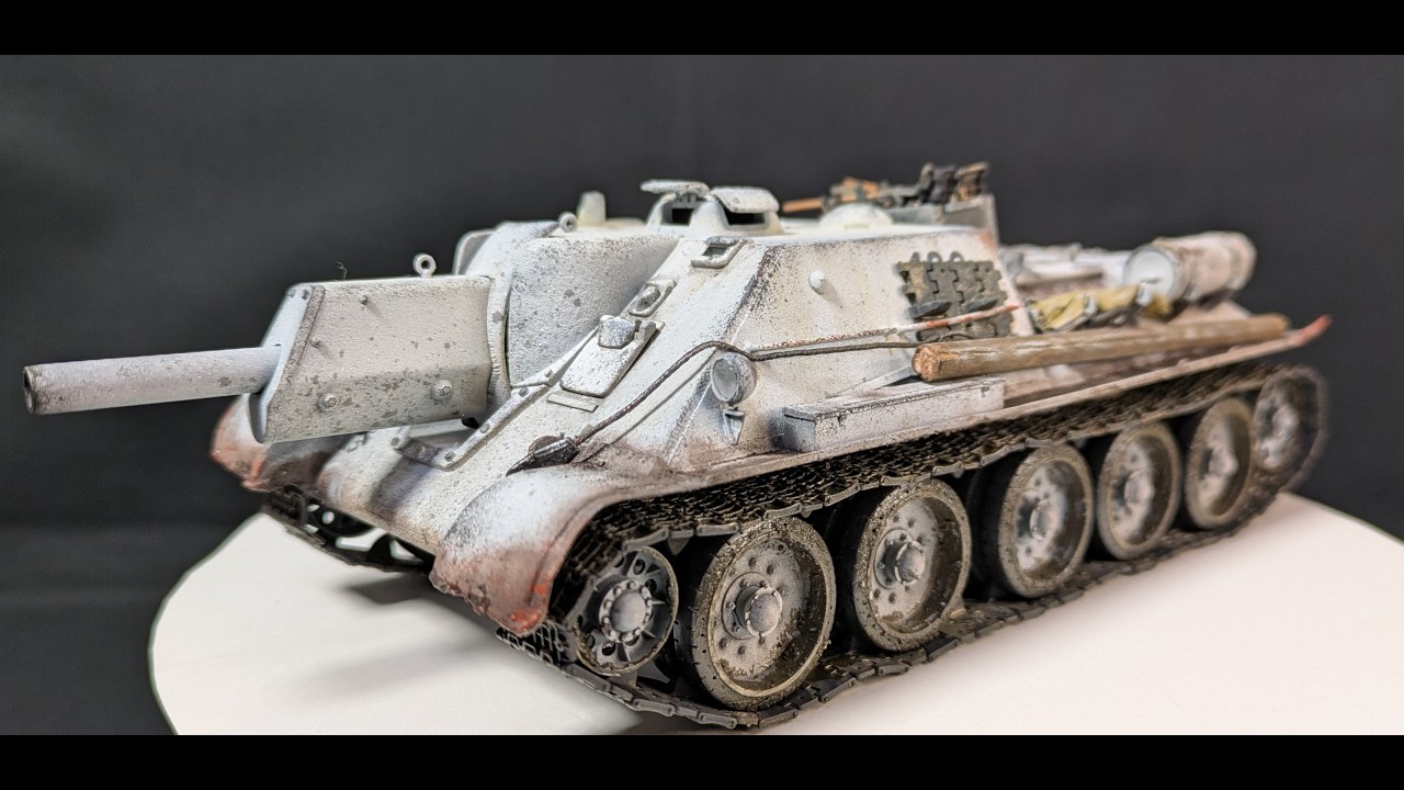 Tamiya Legacy Kit Soviet Su-122, Paint the vehicle ( English Sub )