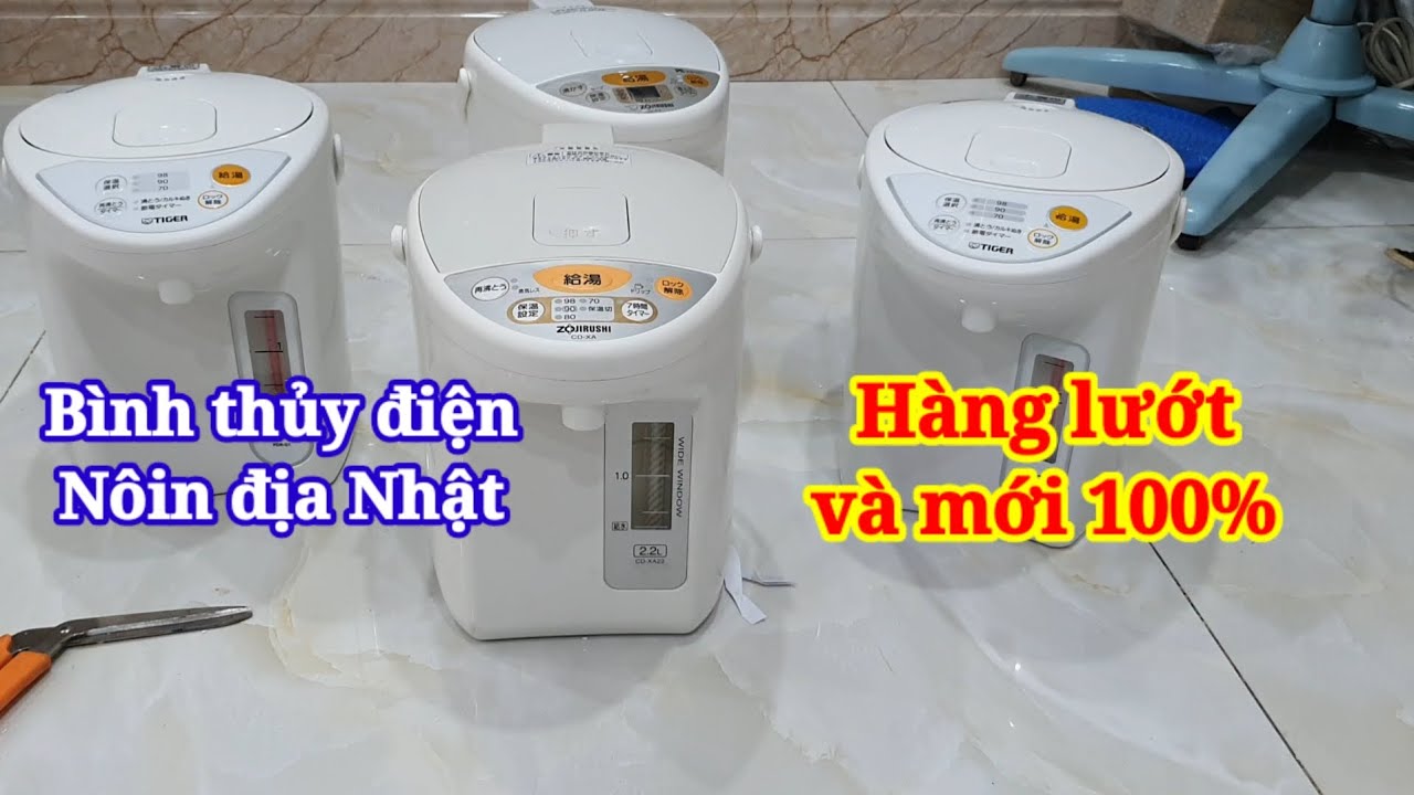 Khui hàng. Bình thủy điện nội địa Nhật Tiger mới vs Zojirushi lướt. LH: 0367490000