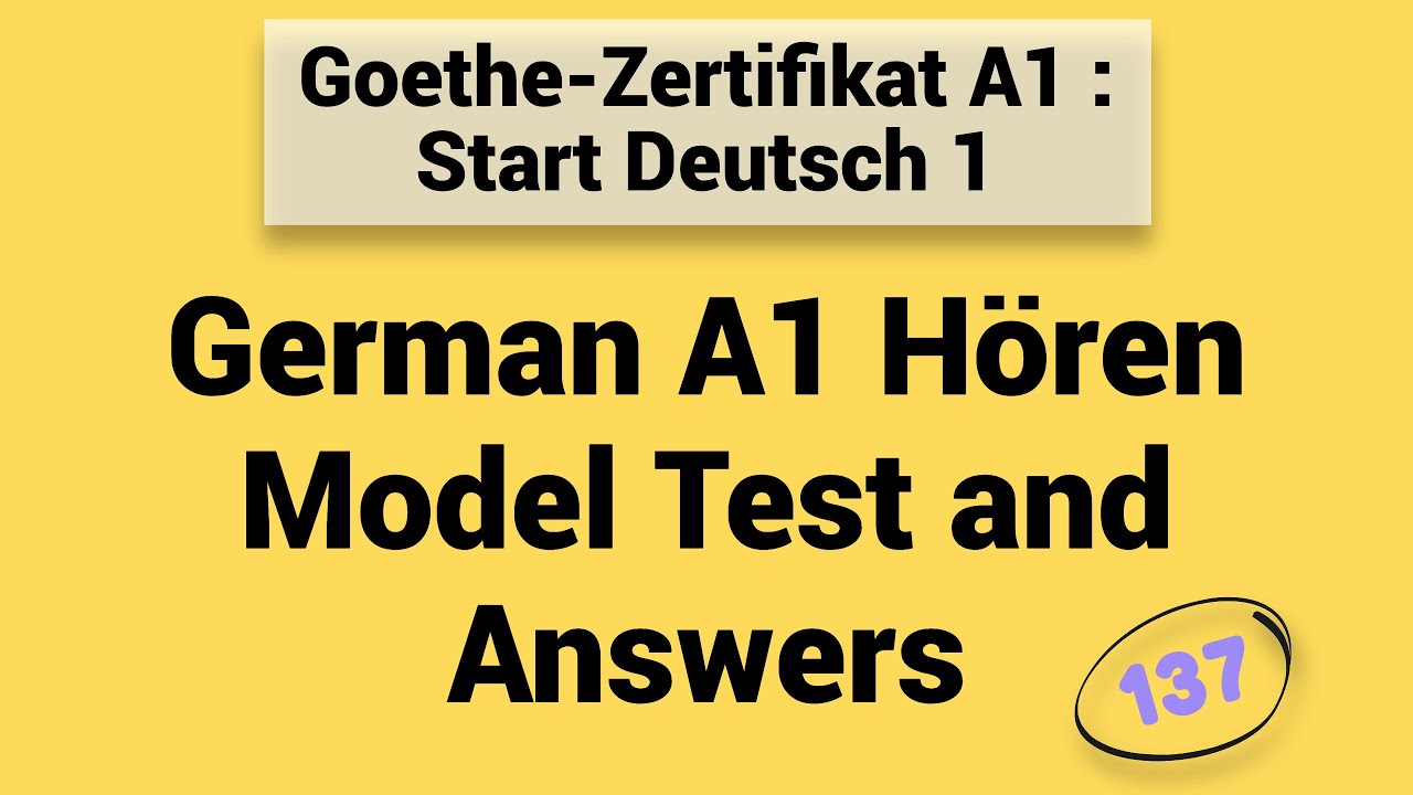 German A1 Listening Model Test with Answers | Goethe Start Deutsch Hören #137