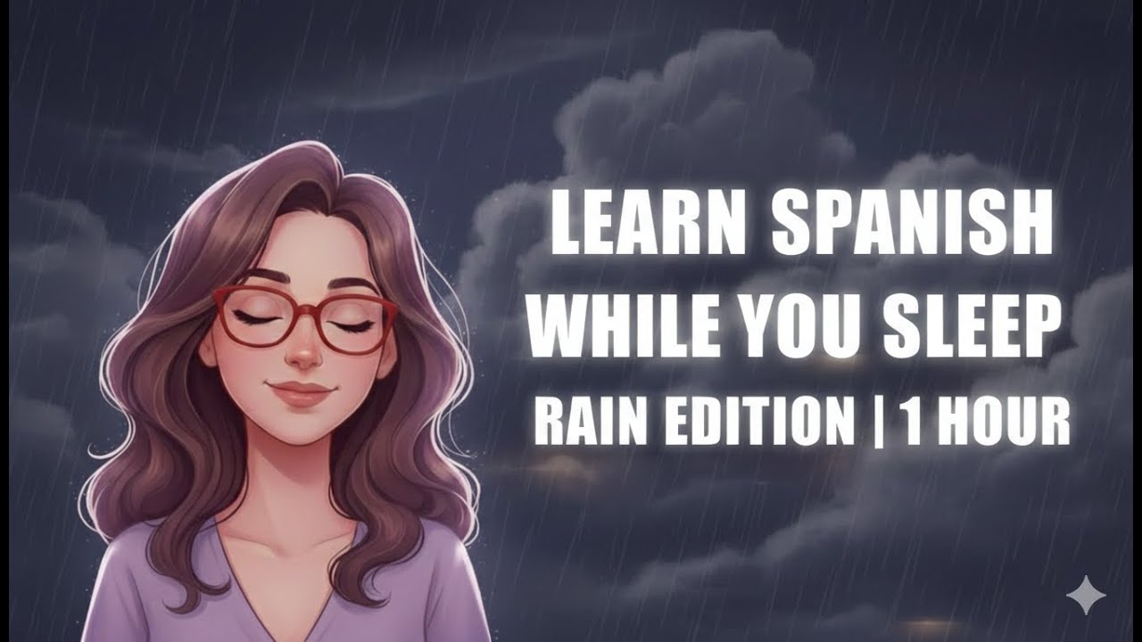 Learn Spanish While You Sleep | 1 Hour of Essential Phrases & Rain Noises (285Hz)