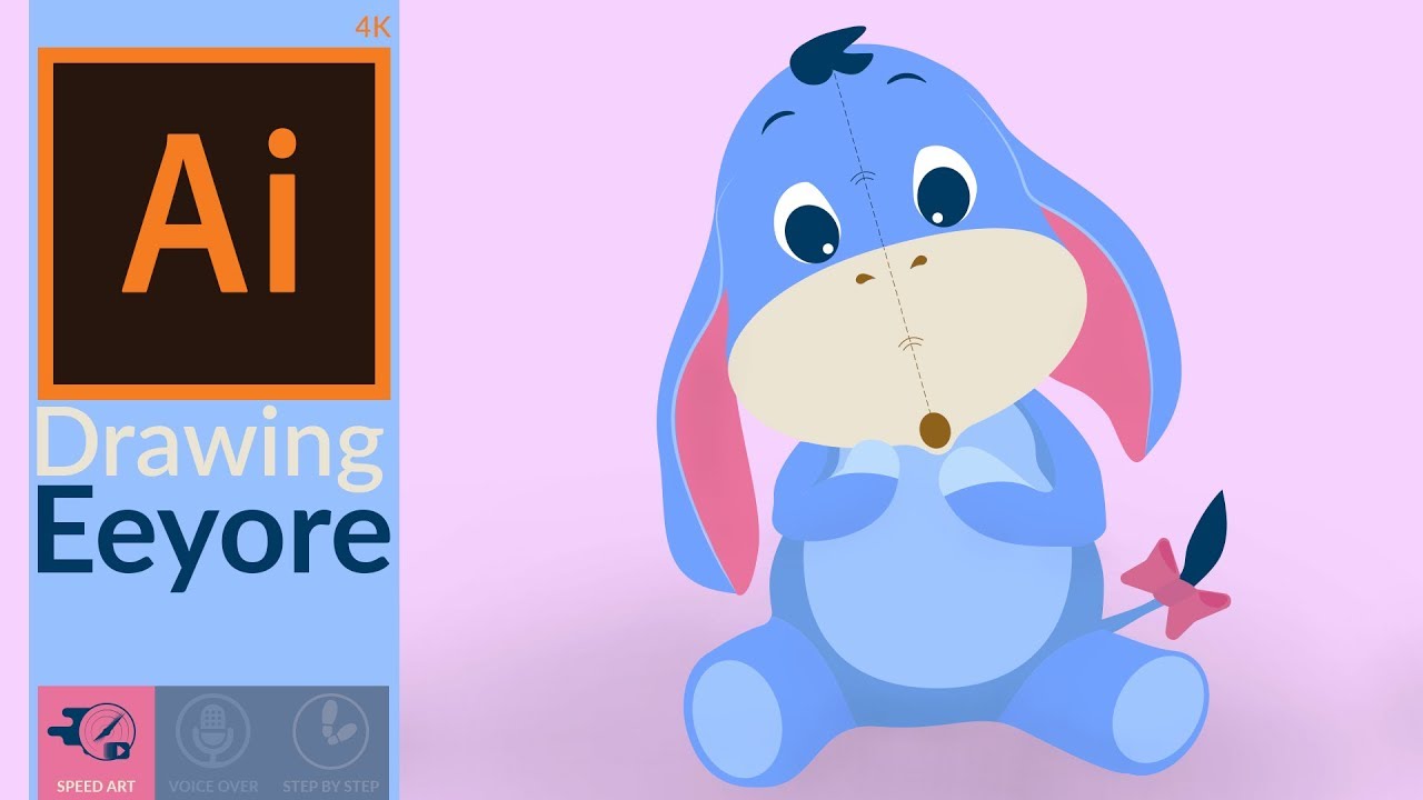 Drawing Eeyore from Winnie the Pooh in Adobe Illustrator CC