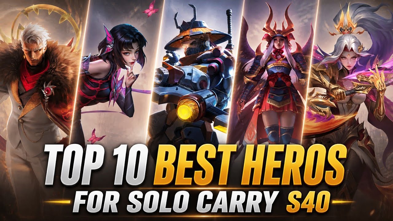 Top 10 Best Heroes for Solo Carry Season 40 | Rank Push Guide 🔥 MOBA LEGENDS