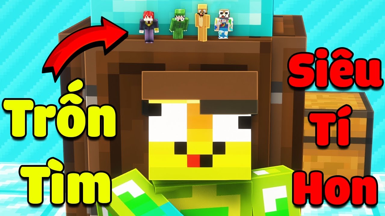 MINI GAME : TRỐN TÌM SIÊU TÍ HON MINECRAFT ** TRỐN TÌM TRONG NHÀ CÁC THÀNH VIÊN NOOB TEAM