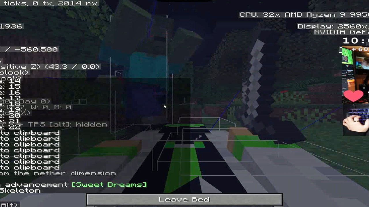 btmc tries to sleep during a minecraft speedrun
