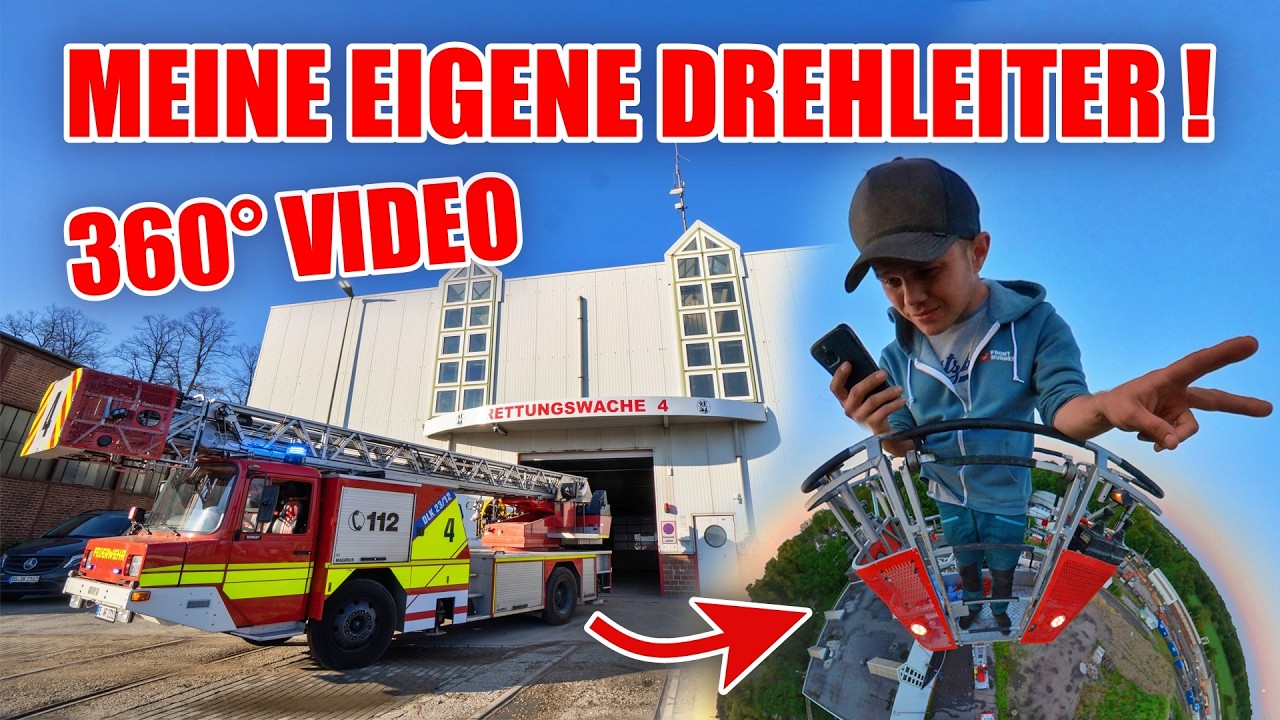 Meine EIGENE DREHLEITER 🚒 🔥 in 360° ! Ich zeige euch ALLES und fahre 30 METER hoch 🤩| ItsMarvin