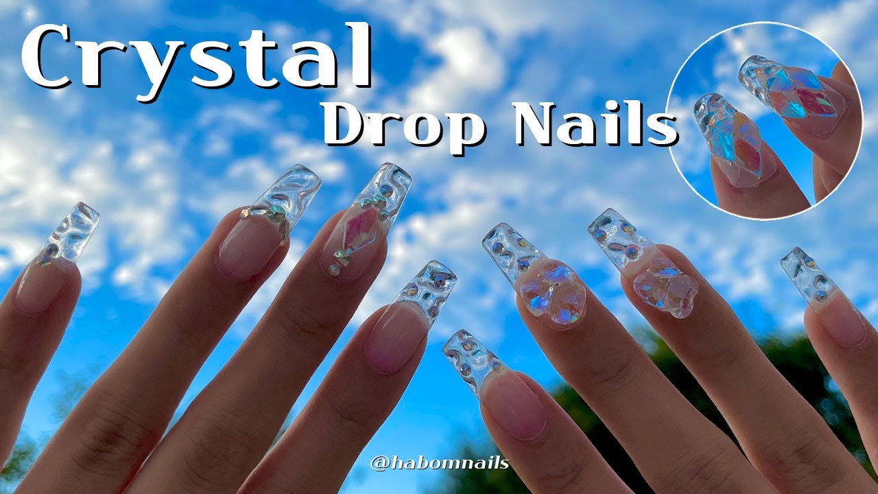 Eng) 물방울을 머금은 듯 투명한 크리스탈 네일💎 Crystal Drop nails💧